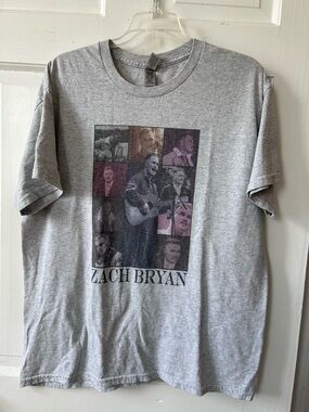 ZACH BRYAN Band Tour T-Shirt Size L Gray